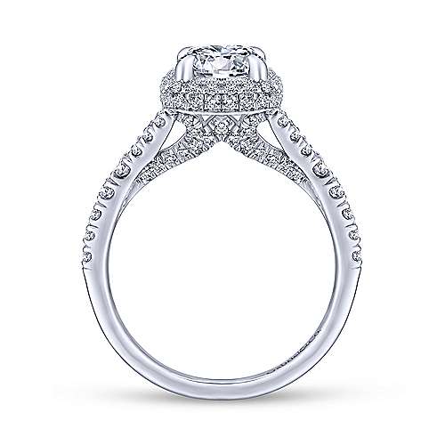 Gabriel & Co 14K White Gold Round Diamond Halo Engagement Ring ER12813R4W44JJ
