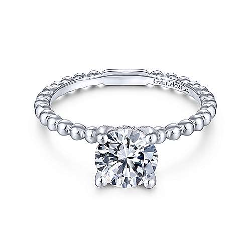 Gabriel & Co 14K White Gold Round Diamond Engagement Ring  ER13912R4W44JJ