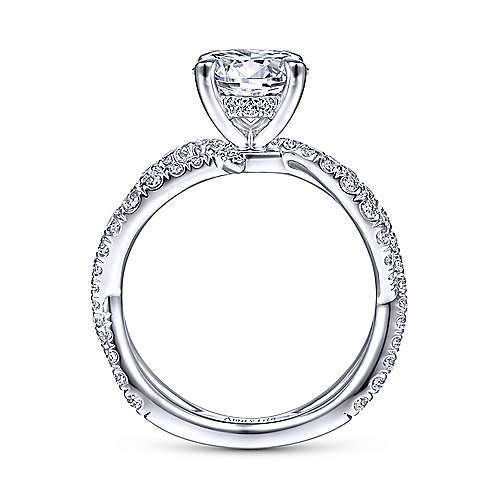Gabriel & Co 18K White Gold Round Diamond Twisted Engagement Ring ER14990R6W83JJ