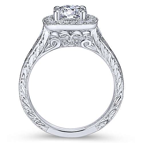 Gabriel & Co 14K White Gold Round Diamond Halo Engagement Ring ER8794W44JJ