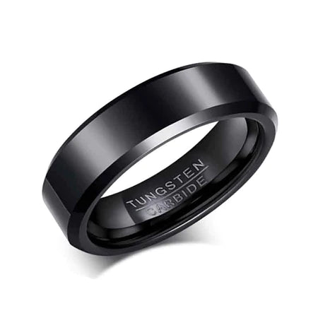 Tungsten Carbide 6mm Black Mens Wedding Band Ring Size 10