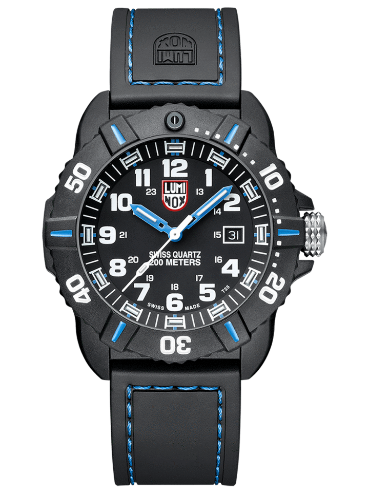 Luminox 3023 Coronado Men's 44mm Black w/ Blue Stitching Watch