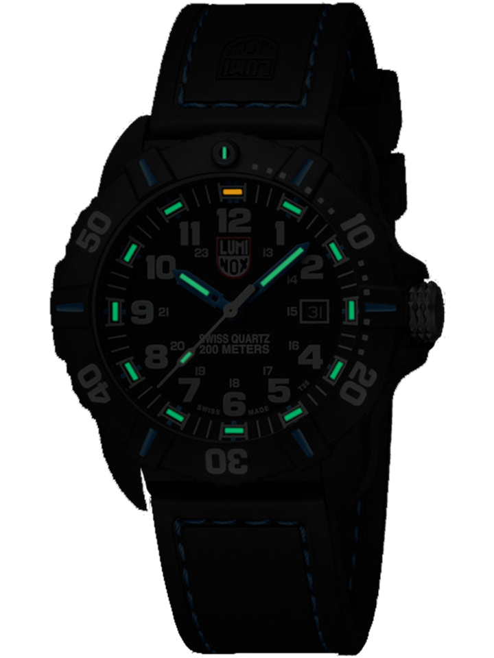 Luminox 3023 Coronado Men's 44mm Black w/ Blue Stitching Watch