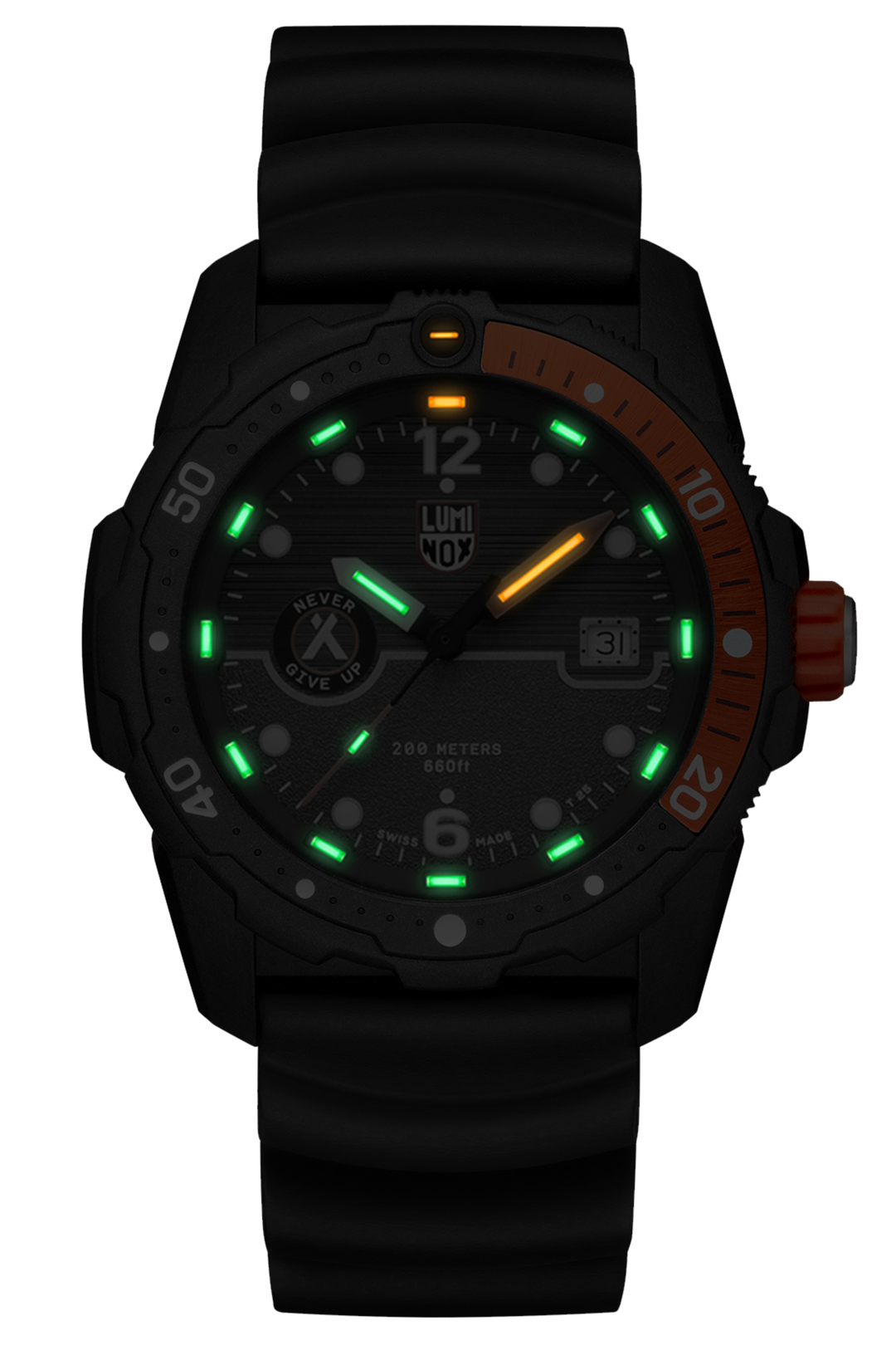 Luminox 3729 Bear Grylls Survival SEA Series 42mm Case Black Rubber Strap Watch