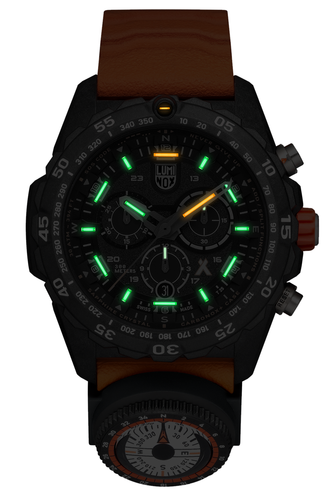 Luminox 3749 Bear Grylls MASTER Series Orange Rubber Strap Chronograph Watch