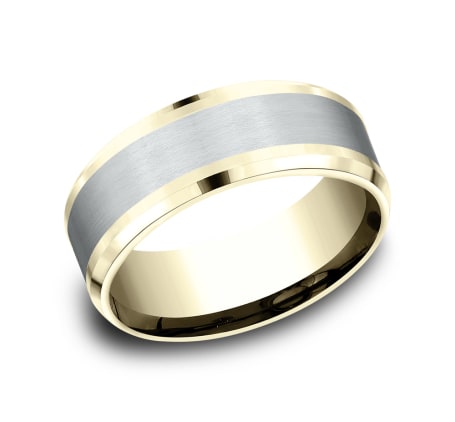 Benchmark CF188010 Multi Color Gold 14k 8mm Men&#39;s Wedding Band Ring