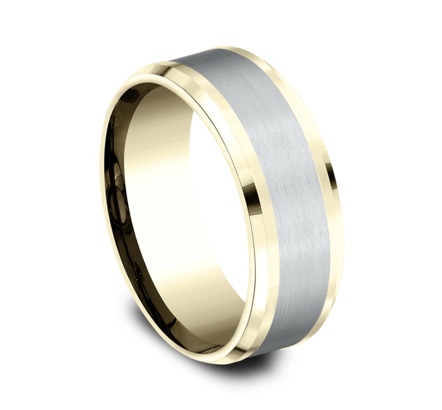 Benchmark CF188010 Multi Color Gold 14k 8mm Men's Wedding Band Ring