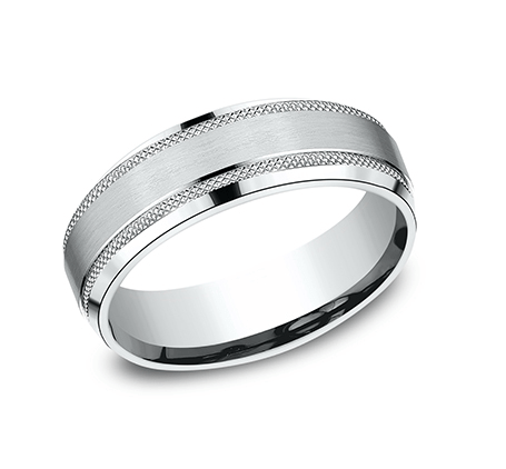 Benchmark CF665321W White 14k 6.5mm Men&#39;s Wedding Band Ring