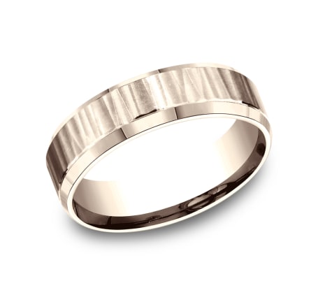 Benchmark CF66614R Rose 14k 6mm Men&#39;s Wedding Band Ring