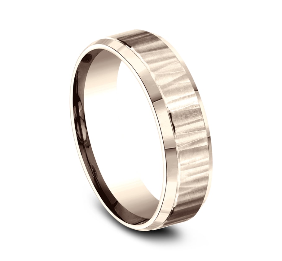 Benchmark CF66614R Rose 14k 6mm Men's Wedding Band Ring
