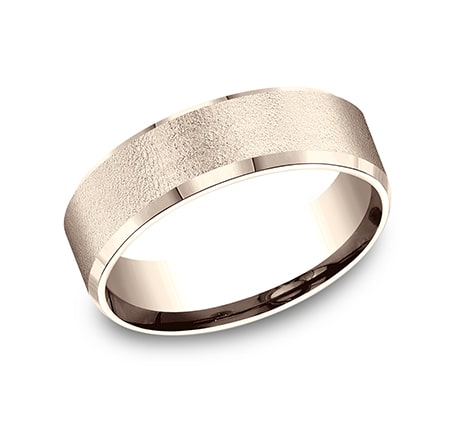 Benchmark CF67333R Rose 14k 7mm Men&#39;s Wedding Band Ring