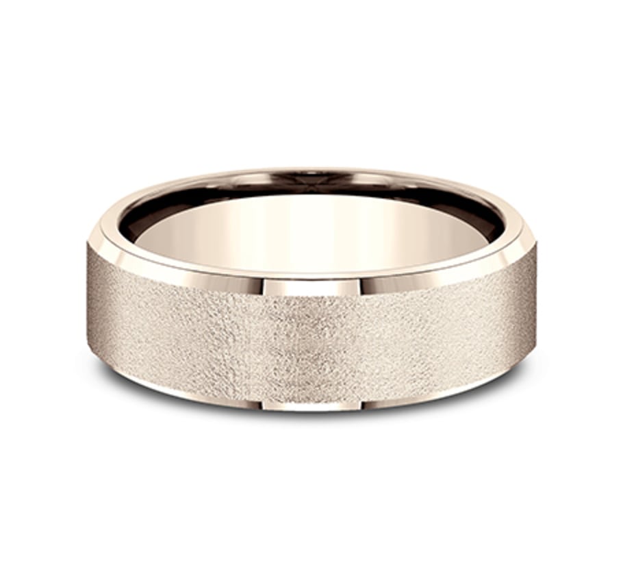 Benchmark CF67333R Rose 14k 7mm Men's Wedding Band Ring