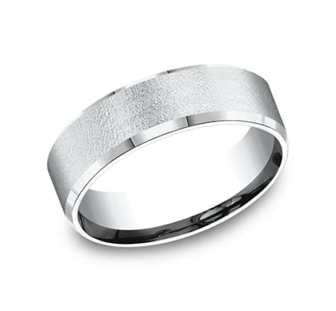 Benchmark CF67333W White 14k 7mm Men&#39;s Wedding Band Ring