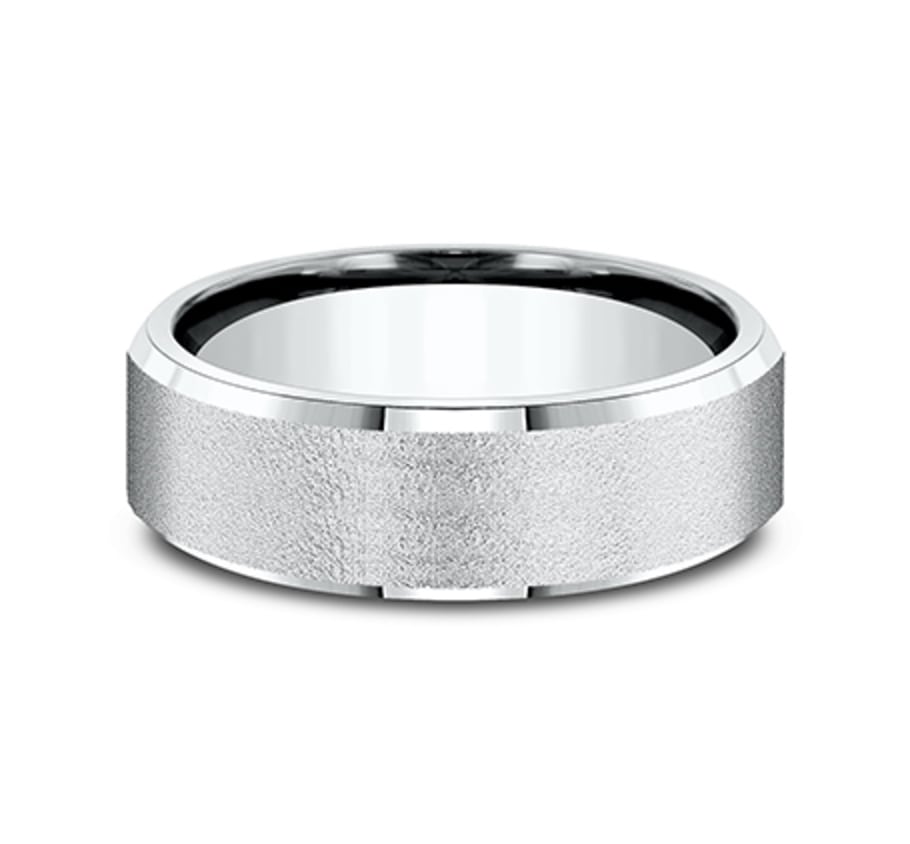 Benchmark CF67333W White 14k 7mm Men's Wedding Band Ring
