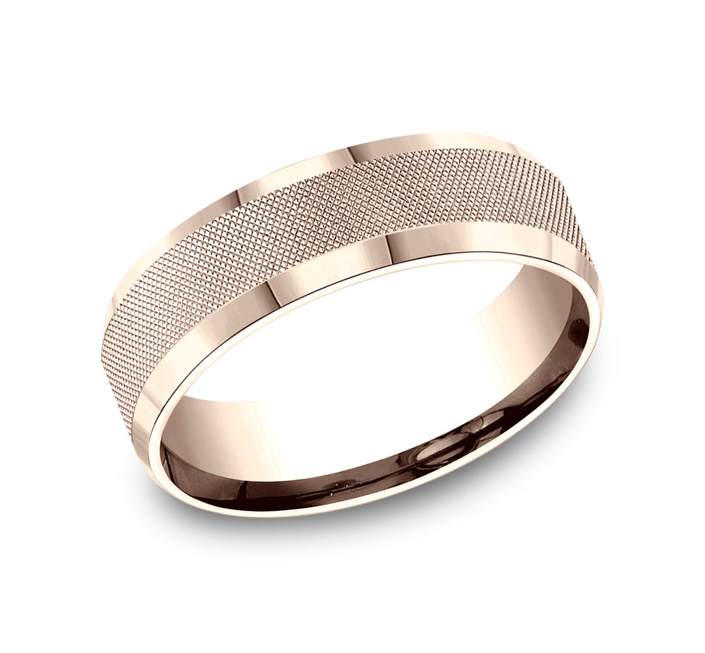Benchmark CF67469R Rose 14k 7mm Men&#39;s Wedding Band Ring