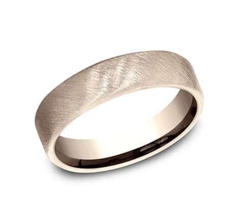 Benchmark CF755044R Rose 14k 5.5mm Men's Wedding Band Ring