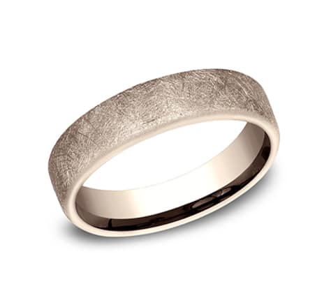 Benchmark CF755585R Rose 14k 5.5mm Men's Wedding Band Ring