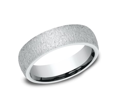 Benchmark CF856625W White 14k 6mm Men&#39;s Wedding Band Ring