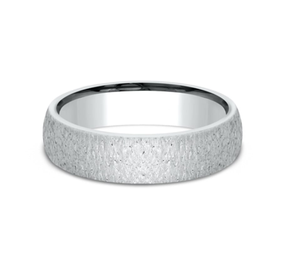 Benchmark CF856625W White 14k 6mm Men's Wedding Band Ring