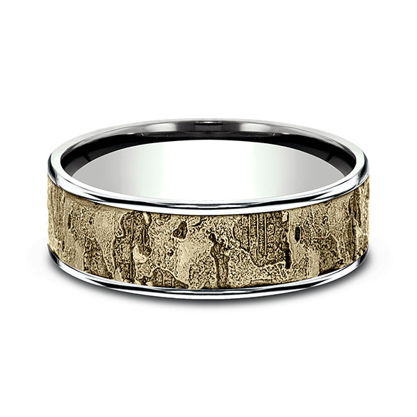 Benchmark CFT8165633 Multi Color Gold 14k 6.5mm Men's Wedding Band Ring