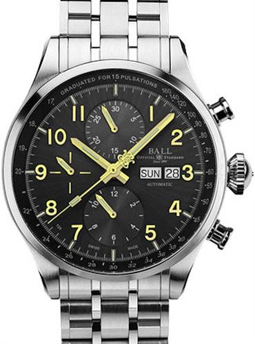 BALL CM3038C-SJ-GY Trainmaster Pulsemeter Chronograph Watch