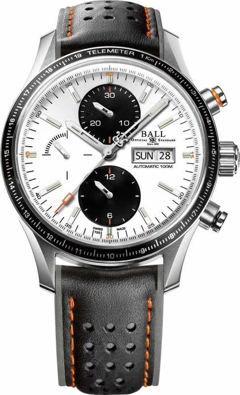 BALL CM3090C-L1J-WH Fireman Storm Chaser Pro Leather Watch