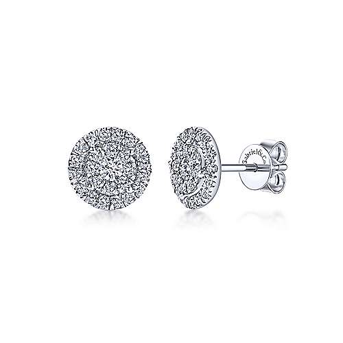 Gabriel & Co. 14k White Gold Double 0.52ct Diamond Halo Stud Earrings EG11685W45JJ