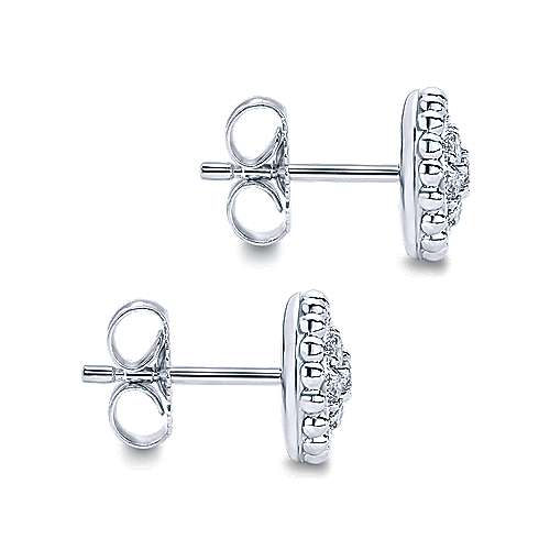 Gabriel & Co. 14k White Gold Beaded Round 0.24ct Diamond Cluster Stud Earrings EG11772W44JJ