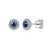 Gabriel & Co. 14k White Gold Round Sapphire 0.22ct Diamond Halo Stud Earrings EG11819W45SA
