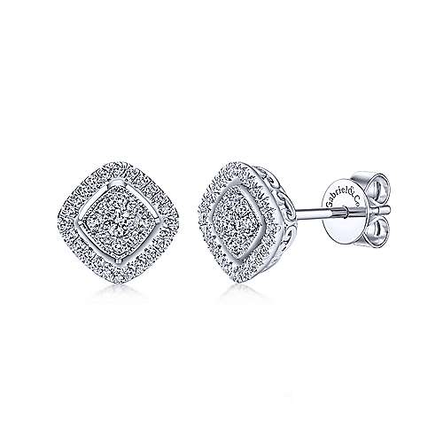 Gabriel &amp; Co. 14K White Gold Fashion 0.32ct Diamond Earring EG12278W45JJ