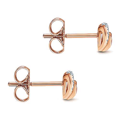 Gabriel & Co. 14k Rose Gold Open Heart Layered Diamond Stud Earrings EG12374K45JJ