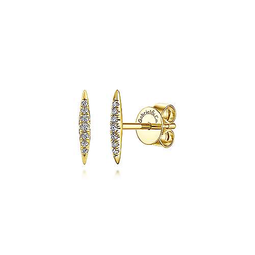 Gabriel &amp; Co. 14k Yellow Gold Pave Diamond Spiked Stud Earrings EG13083Y45JJ