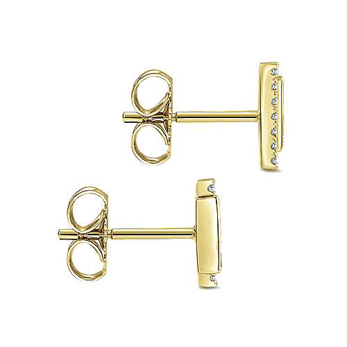 Gabriel & Co. 14k Yellow Gold Vertical Bar 0.06ct Diamond Sapphire Stud Earrings EG13088Y45SA