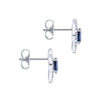 Gabriel & Co. 14k White Gold 0.22ct Diamond Halo Oval Cut Sapphire Stud Earrings EG13116W44SA