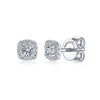 Gabriel & Co. 14k White Gold Cushion Halo Round Diamond Stud Earrings EG13215W45JJ