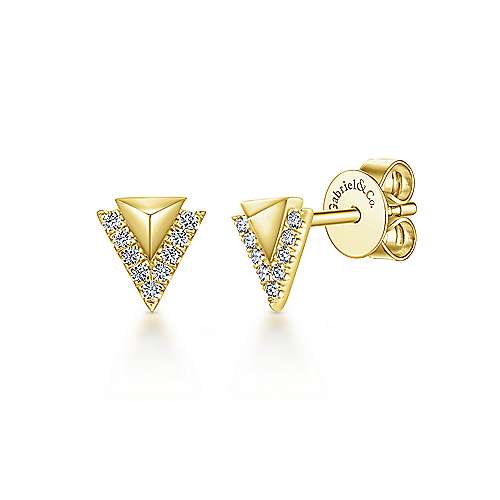 Gabriel &amp; Co. 14K Yellow Gold Fashion 0.08ct Diamond Earrings EG13330Y45JJ