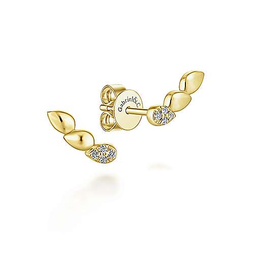 Gabriel &amp; Co. 14K Yellow Gold Fashion 0.04ct Diamond Earrings EG13331Y45JJ