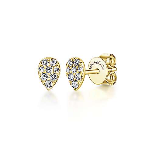 Gabriel &amp; Co. 14K Yellow Gold Fashion 0.17ct Diamond Earrings EG13338Y45JJ