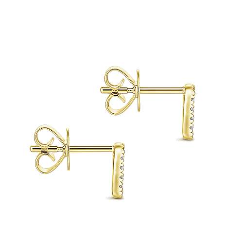 Gabriel & Co. 14k Yellow Gold Rectangular Open Pave 0.13ct Diamond Stud Earrings EG13351Y45JJ