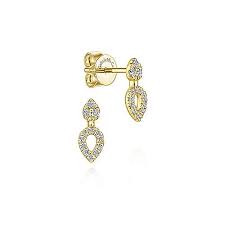Gabriel &amp; Co. 14K Yellow Gold Fashion 0.15ct Diamond Earrings EG13352Y45JJ