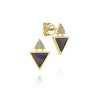 Gabriel & Co. 14k Yellow Gold Black Mother Of Pearl Double Triangle 0.06ct Diamond Stud Earrings EG13353Y45BM