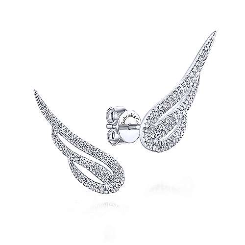 Gabriel &amp; Co. 14k White Gold Angel Wing 0.44ct Diamond Stud Earrings EG13400W45JJ