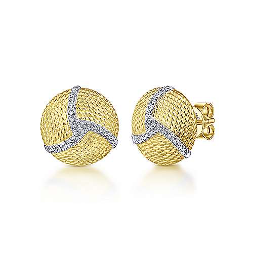 Gabriel &amp; Co. 14K Yellow-White Gold Fashion 0.19ct Diamond Earrings EG13435M45JJ