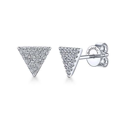 Gabriel &amp; Co. 14k White Gold Pave 0.23ct Diamond Triangle Stud Earrings EG13472W45JJ