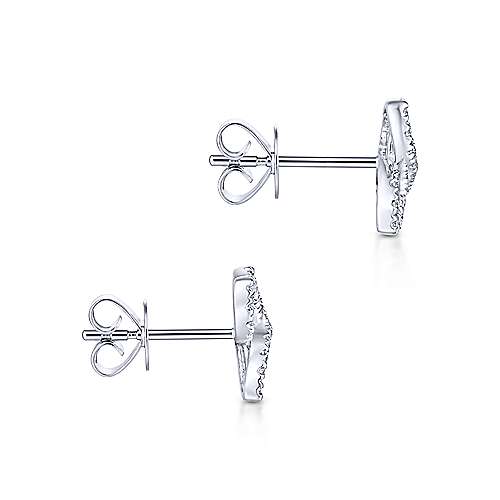 Gabriel & Co. 14k White Gold Open Floral Pave 0.38ct Diamond Stud Earrings EG13488W45JJ