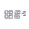 Gabriel & Co. 14k White Gold Four Square Pave 0.42ct Diamond Stud Earrings EG13489W45JJ