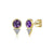 Gabriel & Co. 14K Yellow Gold Geometric Amethyst and Triangle 0.08ct Diamond Cluster Stud Earrings EG13569Y45AM