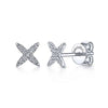 Gabriel & Co. 14k White Gold 0.10ct Diamond X Shaped Stud Earrings EG13585W45JJ