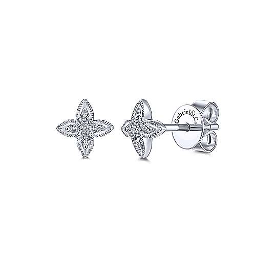 Gabriel & Co. 14K White Gold 0.04ct Diamond Stud Earrings EG13591W45JJ