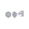 Gabriel & Co. 14k White Gold Hexagonal 0.14ct Diamond Halo Stud Earrings EG13678W45JJ